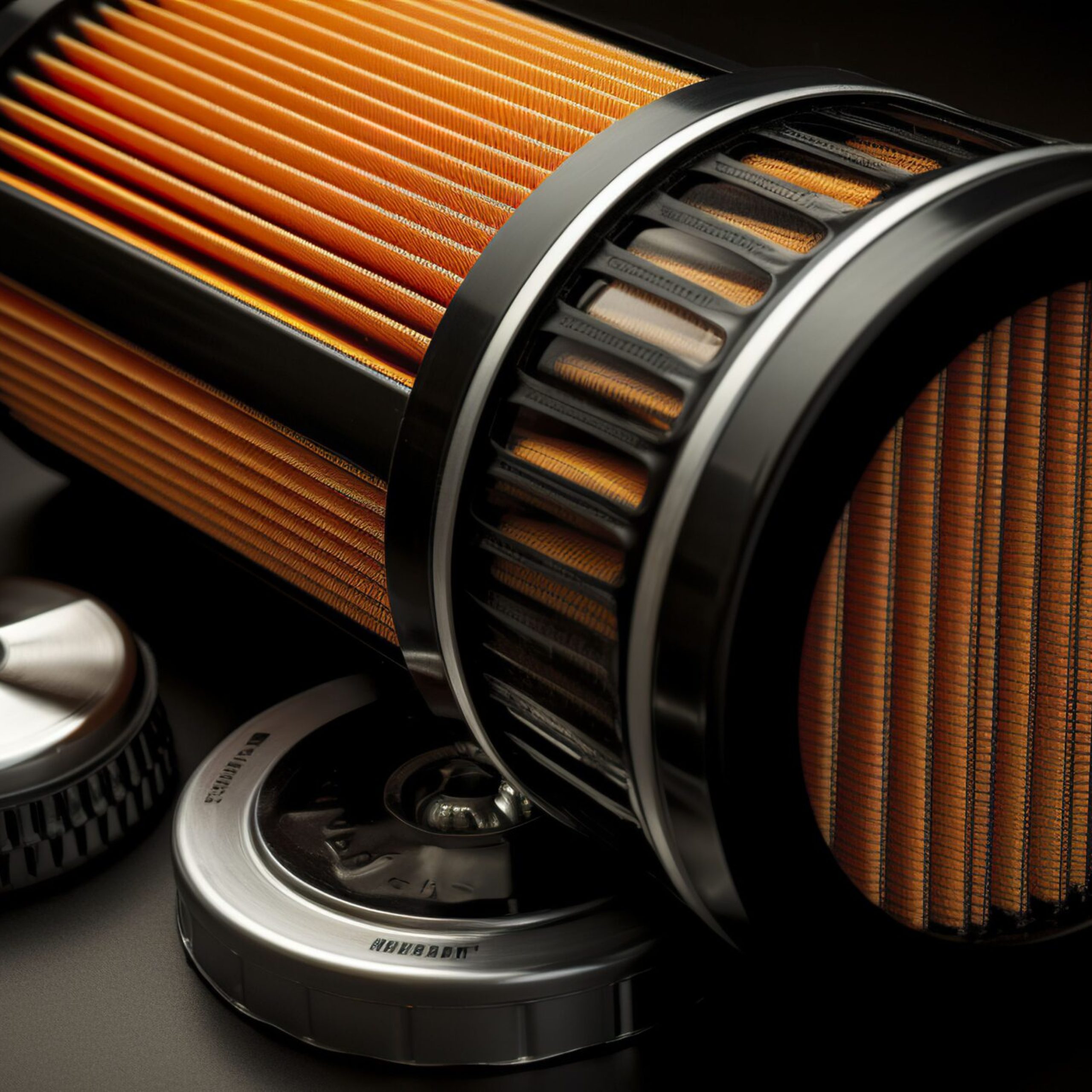 A photo of a car air filter and housing